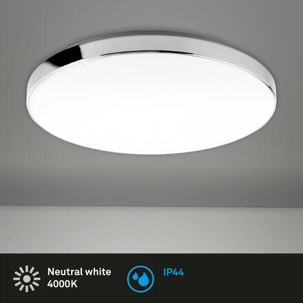 BRILONER LED stropní svítidlo, pr. 35,5 cm, 18 W, bílé-chrom BRI 3351-216