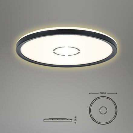 BRILONER Slim svítidlo LED panel, pr. 29,3 cm, 2400 lm, 18 W, černá BRI 3391-015