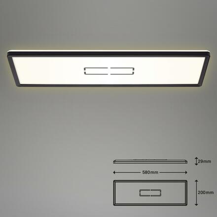 BRILONER Slim svítidlo LED panel, 58 cm, 2700 lm, 22 W, černá BRI 3394-015