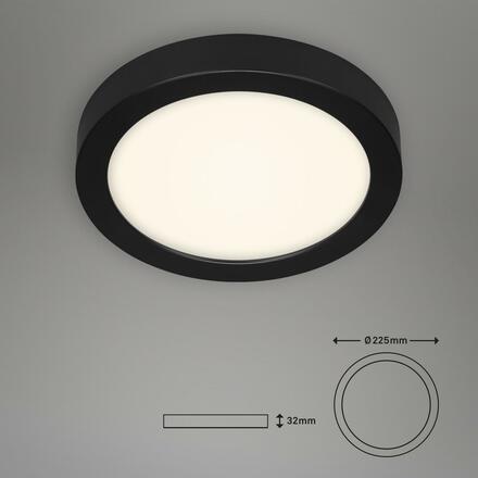 BRILONER LED stropní svítidlo, pr. 22,5 cm, 16,5 W, černá BRI 3465-415