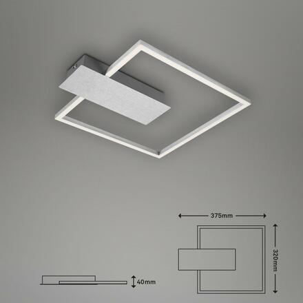 BRILONER LED stropní svítidlo, 37,5 cm, 12 W, hliník-chrom BRI 3544-018