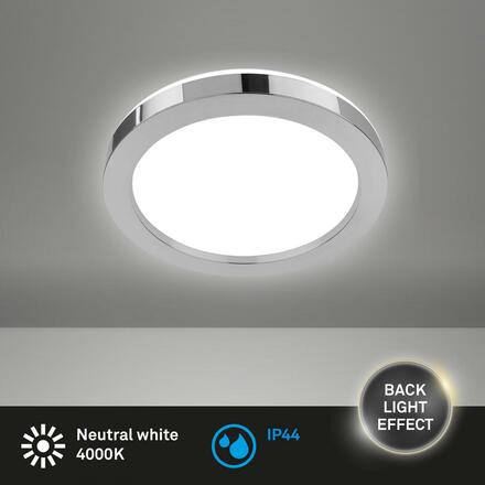 BRILONER LED stropní svítidlo do koupelny, pr. 30 cm, 18 W, 2000 lm, chrom BRI 3678-018