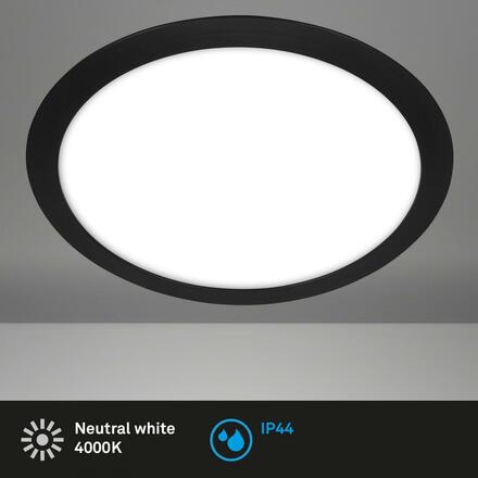 BRILONER LED stropní svítidlo, 31 cm, 12W, 1250lm, černá BRI 3766015