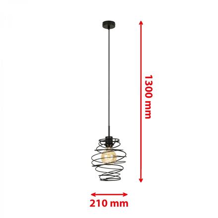 BRILONER Závěsné svítidlo, 130 cm, max. 60 W, černá BRI 4870-015