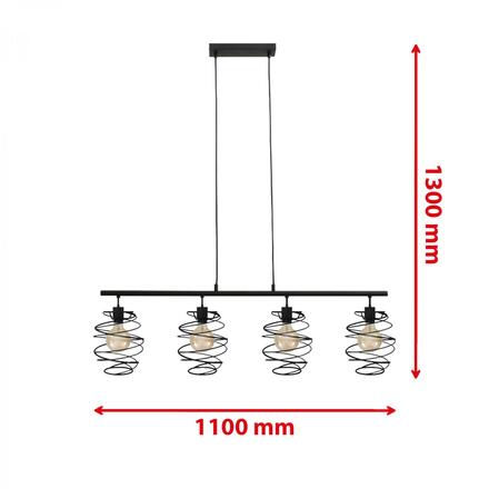 BRILONER Závěsné svítidlo, 130 cm, max. 60 W, černá BRI 4871-045