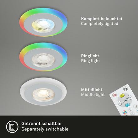 BRILONER LED vestavná svítidla sada, pr.8,4 cm, 3x LED, 5 W, 460 lm, matný chrom IP44 BRI 7040-034