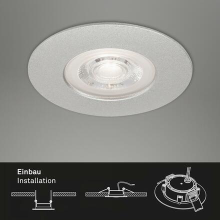 BRILONER LED vestavné svítidlo, pr. 9 cm, 5 W, matný chrom IP44 BRI 7046-014