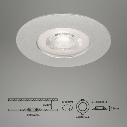 BRILONER 3ks sada LED vestavné svítidlo, pr. 9 cm, 5 W, matný chrom BRI 7046-034