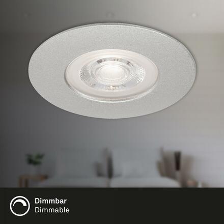 BRILONER LED vestavné svítidlo, pr. 9 cm, 4,9 W, matný chrom IP44 BRI 7047-014