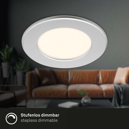 BRILONER LED vestavné svítidlo, 11,5 cm, 6W, 600lm, matný chrom BRI 7049014