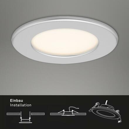 BRILONER LED vestavné svítidlo, pr. 11,5 cm, 6 W, matný chrom IP44 BRI 7053-014