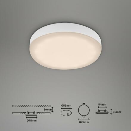BRILONER 3ks sada LED vestavné svítidlo, pr. 7,5 cm, 3 W, 350 lm, bílé IP44 BRI 7061-036