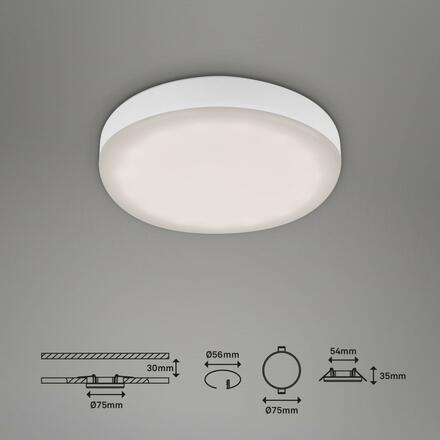 BRILONER 3ks sada LED vestavné svítidlo, pr. 7,5 cm, 3 W, 350 lm, bílé IP44 BRI 7061-436