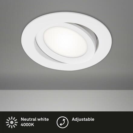 BRILONER LED vestavné svítidlo, pr. 10,6 cm, 7 W, bílé BRI 7114-416