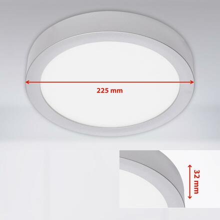 BRILONER LED stropní svítidlo, pr. 22,5 cm, 16,5 W, matný chrom BRI 7117-014