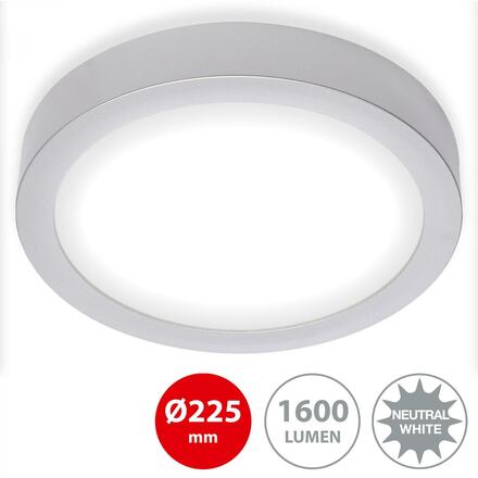 BRILONER LED stropní svítidlo, pr. 22,5 cm, 16,5 W, matný chrom BRI 7117-414