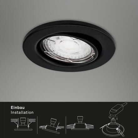 BRILONER 3ks LED vestavné svítidlo, pr. 8,6 cm, 5 W, černá BRI 7147-035