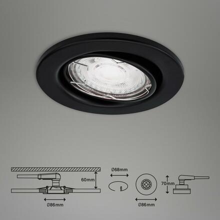 BRILONER 3ks LED vestavné svítidlo, pr. 8,6 cm, 5 W, černá BRI 7147-035