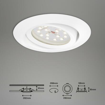 BRILONER 3ks sada LED vestavné svítidlo, pr. 8,2 cm, 3,5 W, bílé BRI 7172-036