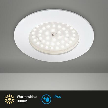 BRILONER LED vestavné svítidlo, pr. 10 cm, 10,5 W, bílé IP44 BRI 7206-016