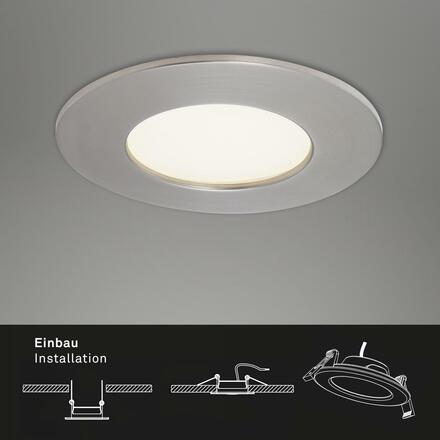 BRILONER LED vestavné svítidlo, pr. 8,5 cm, 5,5 W, matný nikl IP44 BRI 7282-012