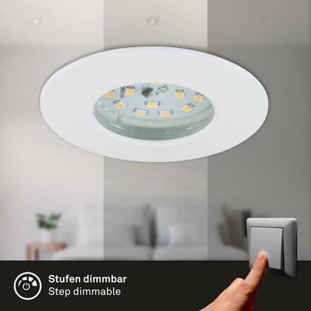 BRILONER 3ks sada LED vestavné svítidlo, pr. 7,5 cm, 6,5 W, bílé IP44 BRI 7295-036