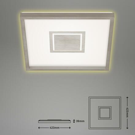 BRILONER Svítidlo LED panel, 42,3 cm, 3000 lm, 22 W, matný nikl BRI 7367-112