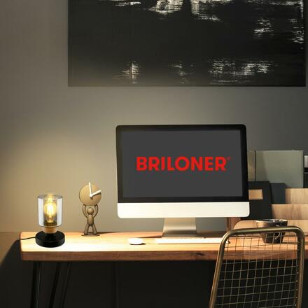 BRILONER Stolní lampa, 18 cm, 1x E27, max. 10W, kouřová černá BRI 7486015