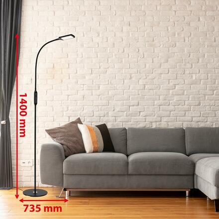 BRILONER LED CCT stojací svítidlo s dotykovým vypínačem pr. 24 cm 7W 700lm černá BRILO 1296-015