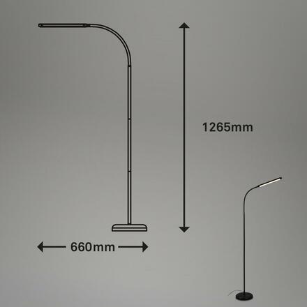 BRILONER LED stojací svítidlo, 126,5 cm, LED modul, 6W, 600lm, černá BRILO 1472015