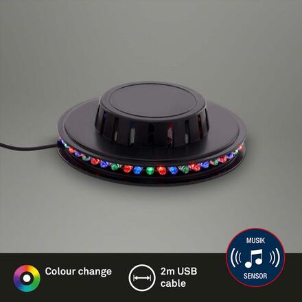 BRILONER LED RGB světelný puk pr. 12,5 cm max. 3W černá BRILO 2341-048