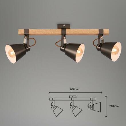 BRILONER Bodové svítidlo 68 cm 3x E27 40W antická šedá BRILO 2406-034