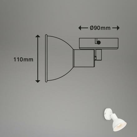 BRILONER Bodové svítidlo pr. 9 cm 1x E14 max. 25W bílé BRILO 2674-016