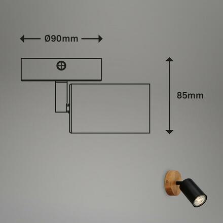 BRILONER Bodové svítidlo pr. 9 cm 1xGU10 max. 9W černá BRILO 2922-015