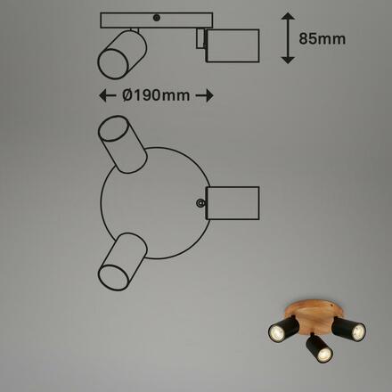 BRILONER Bodové svítidlo pr. 19 cm 3xGU10 max. 9W černá BRILO 2922-035