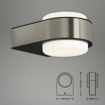 BRILONER LED venkovní svítidlo 14,4 cm 6,5W 650lm nerez ocel BRILO 3035-012