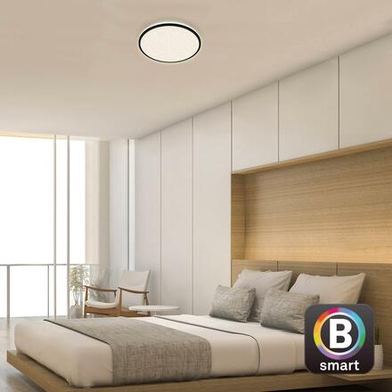 BRILONER Hvězdné nebe CCT LED stropní svítidlo, pr. 33,3 cm, 24 W, 2500 lm, černá BRILO 3064-015