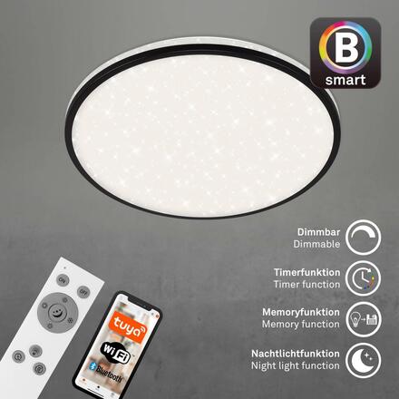 BRILONER Hvězdné nebe CCT LED stropní svítidlo, pr. 49 cm, 42 W, 4500 lm, černá BRILO 3065-015