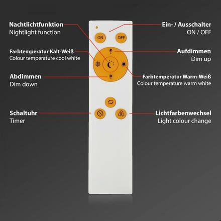 BRILONER LED stropní svítidlo hvězdné nebe, CCT, noční světlo, dálkový ovladač, stmívatelné, bílé BRILO 3367-216