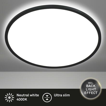 BRILONER Ultraploché svítidlo LED panel, pr.48 cm, LED, 30 W, 3500 lm, černá BRILO 3428-015