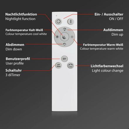 BRILONER CCT LED stropní svítidlo, 50 cm, 30 W, 3300 lm, hliník BRILO 3511-019