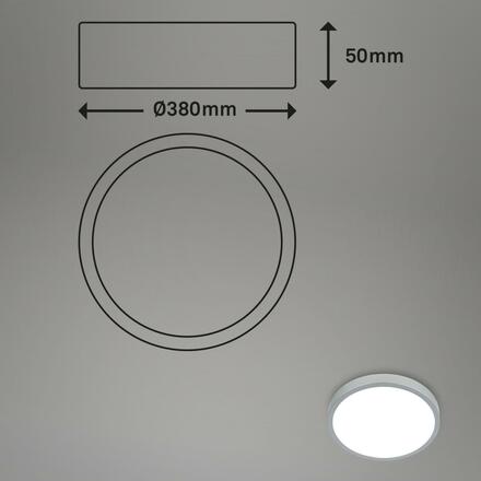 BRILONER RGBW LED přisazené svítidlo pr. 38 cm, 22 W, 2900 lm, stříbrná BRILO 3709-014