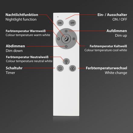 BRILONER Ultraploché CCT svítidlo LED panel, pr.48 cm, LED, 31 W, 3500 lm, bílé BRILO 3728-016