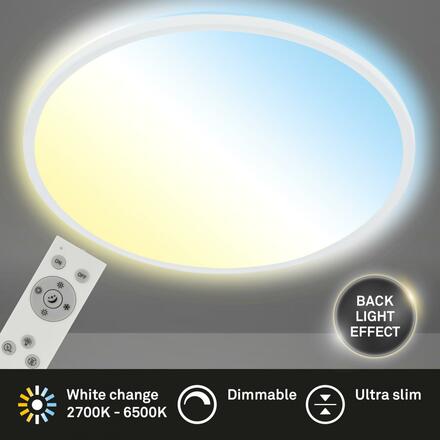 BRILONER Ultraploché CCT svítidlo LED panel, pr.48 cm, LED, 31 W, 3500 lm, bílé BRILO 3728-016