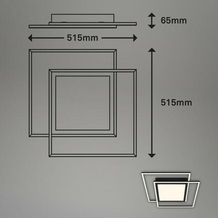 BRILONER LED stropní svítidlo, 51,5 cm, 50 W, 5000 lm, černá mat BRILO 3740-015