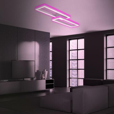BRILONER RGB CCT LED stropní svítidlo, 119,5 cm, 45 W, 4400 lm, hliník BRILO 3754-019