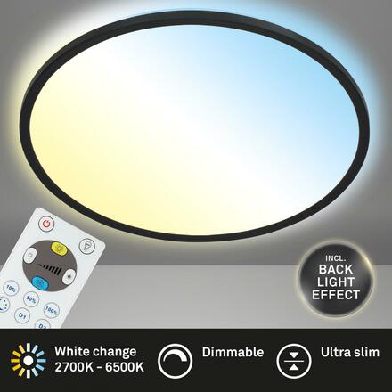 BRILONER Slim CCT svítidlo LED panel, pr. 42 cm, 22 W, černá BRILO 7080-015