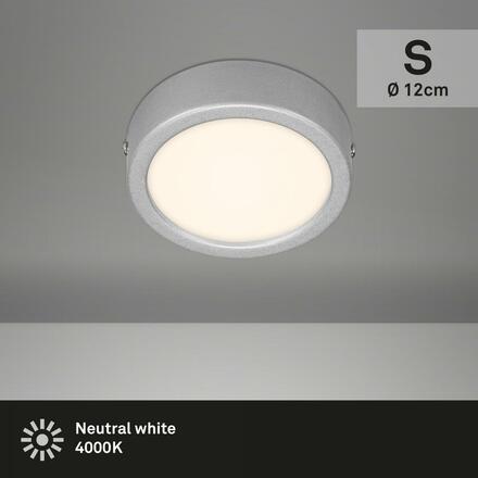 BRILONER LED stropní svítidlo, pr. 12 cm, 7 W, matný chrom BRILO 7089-414