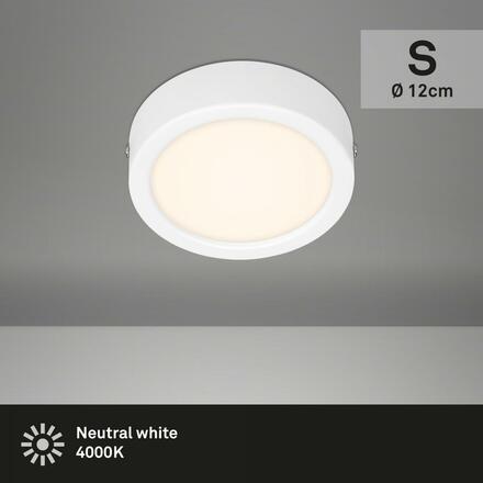 BRILONER LED stropní svítidlo, pr. 12 cm, 7 W, bílé BRILO 7089-416