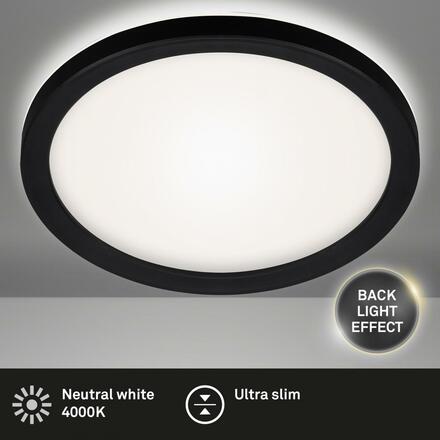 BRILONER Slim svítidlo LED panel, pr. 19 cm, 12 W, černá BRILO 7150-415